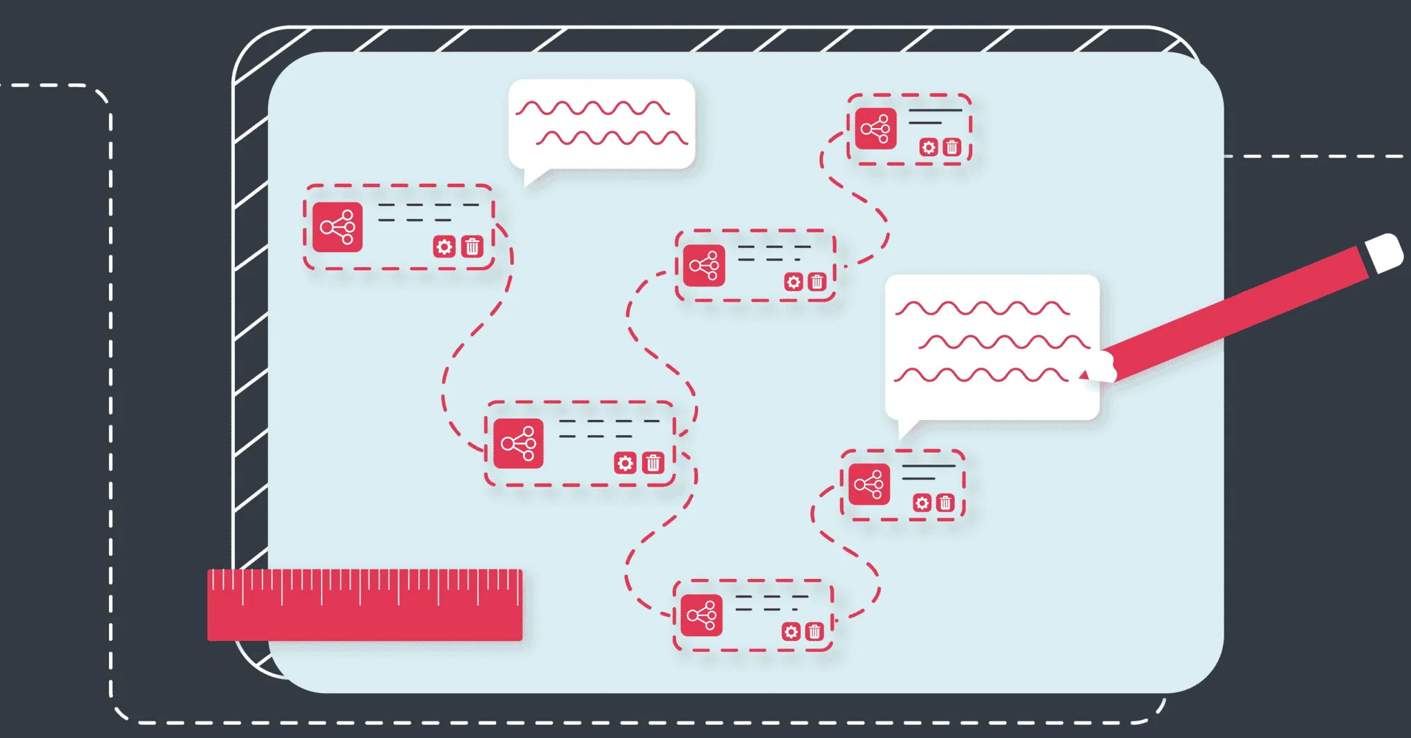 Graphic image of a sketched out integration build