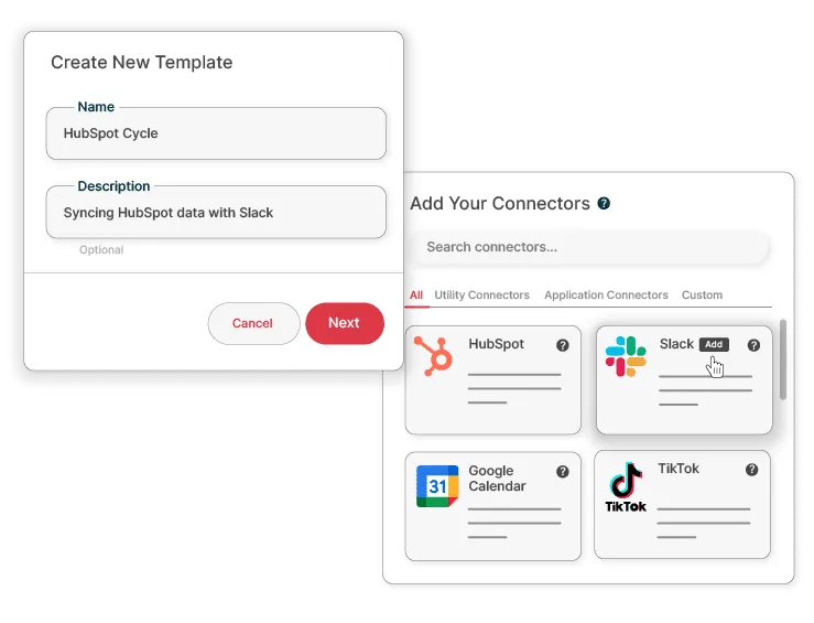Process of creating a new integration template