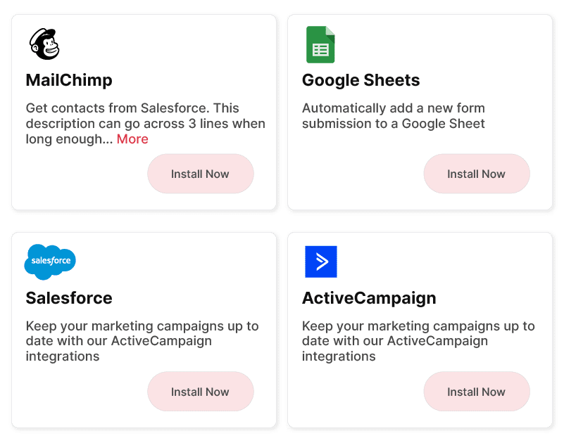 Embedded Marketplace where end users can install integrations