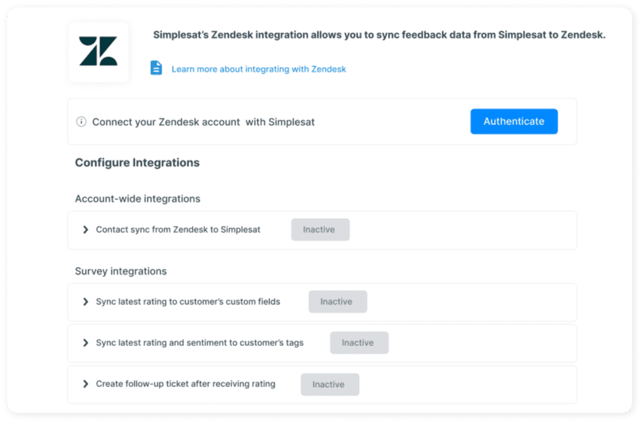 Simplesat's Custom UI for its Integration development and deployment