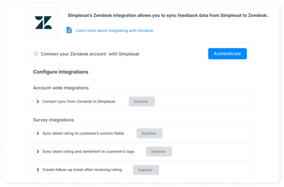 Simplesat's Custom UI for its Integration development and deployment