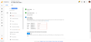 Setting up a goal