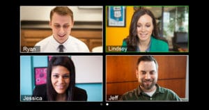 Video conferencing through Zoom