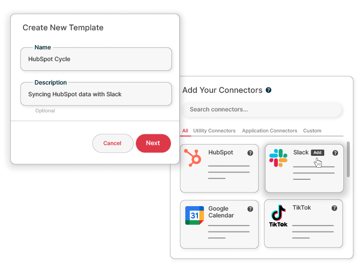 Process of creating a new integration template