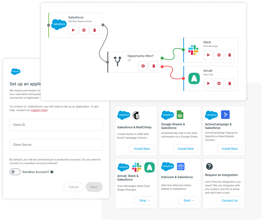 Cyclr workflow, connector setup and custom marketplace