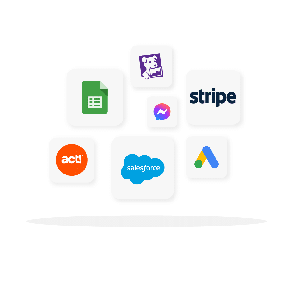 Third-Party APIs - Google Sheets, Data Dog, Stripe, Facebook Messenger, Act!, Salesforce and Google Ads