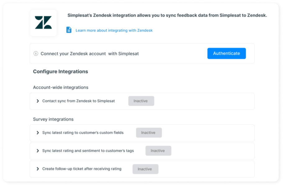 Simplesat's Custom UI for its Integration development and deployment