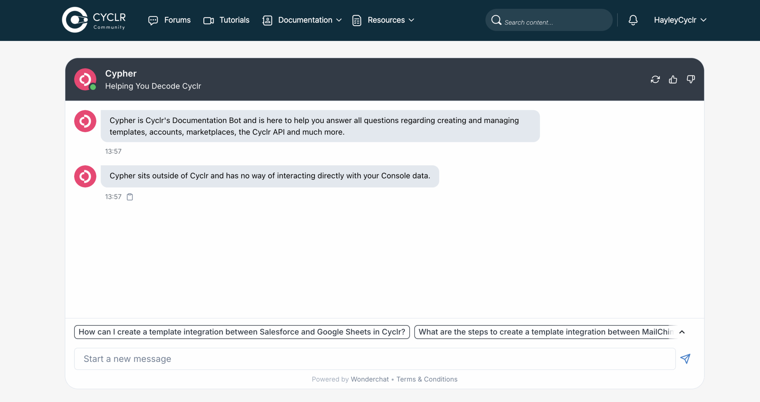 Cypher Documentation Bot