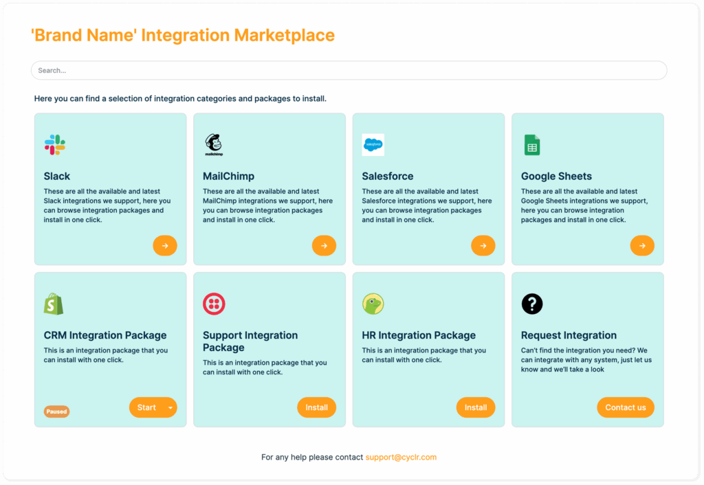 Embedded Marketplace - Cyclr