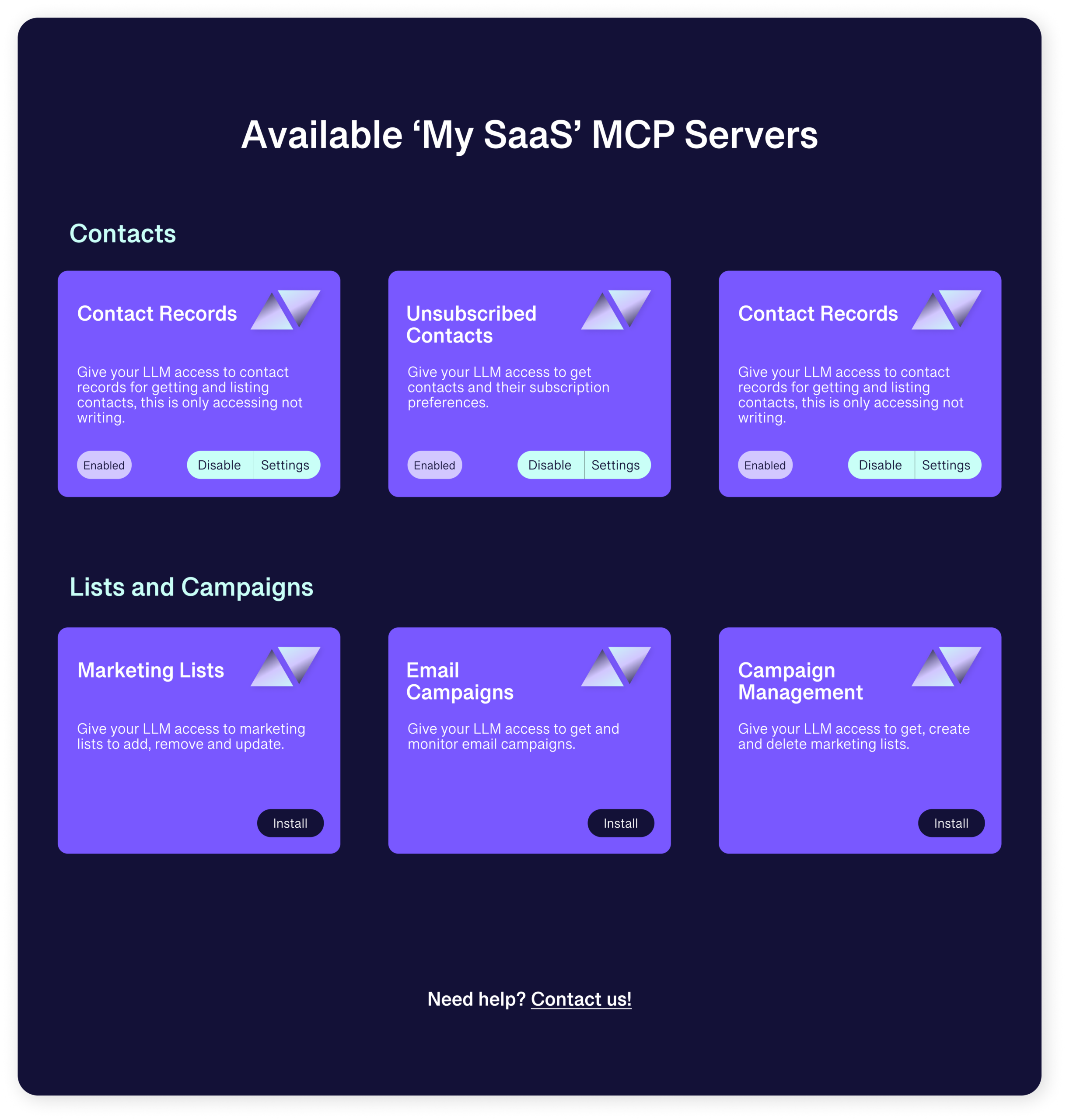 'My SaaS' MCP Server Marketplace